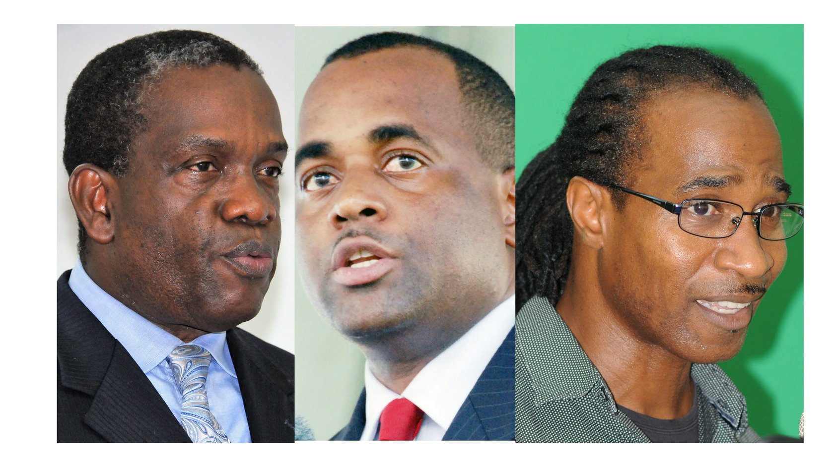 Political leaders: Linton (UWP), Skerrit (DLP) and Vital (DFP) Political leaders: Linton (UWP), Skerrit (DLP) and Vital (DFP)