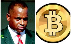 Prime Minister Roosevelt Skerrit and bitcoin sign
