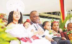 Prime Minister Skerrit and family at an independence event