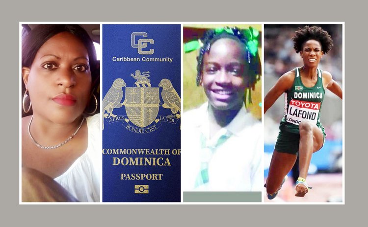  Left to right: Joseph Hamilton, Dominica passport, Kernisha Etienne, and Lafond