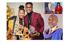 Large photo: Male and Female Youth of the Year; Top Right: New and Out-Going PAHO directors; and Yehudi John