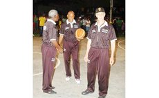 Three-man team of Referees, Allan Morris (L), McDonald Bethel (C) and Jeff Douglas-Murdock, 2016. Photo Courtesy DABA Facebook Page