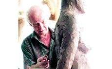 Roger Burnett at work on human size torso