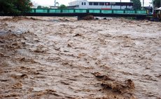 Swollen Roseau River during Hurricane Dean