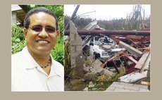 Roy Sanford and the destroyed Holy Redeemer building