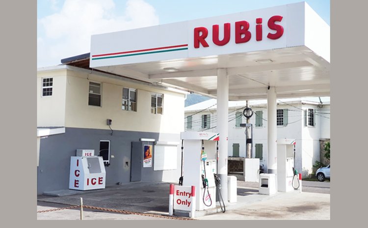 Rubis gas station on Victoria Street, Roseau