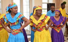 Part of the Sisserou Singers group at an earlier event