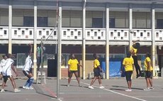 Action in the Secondary School's Volleyball competition