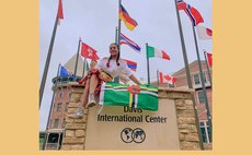 Sahara Sky at UWC-USA with Dominica flag at Independence 2020