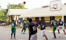 School basketball game in action at the DGS