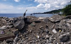 Material dumped on sea shore at Loubiere