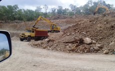 Site where the sand is being removed for the construction of the hotel