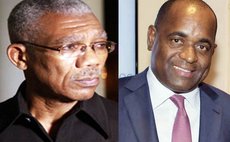 Guyana President Granger, left, and Prime Minister Skerrit