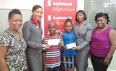 Parents, scholarship winners and staff of Bank of Nova Scotia
