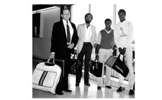 Steve Camacho (left) during his time as West Indies manager with players Jeff Dujon, Gus Logie and Winston Davis.