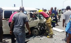 Stunned onlookers at the site of the accident