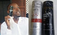 Tiyani Biyanzin and tear gas canisters