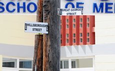 Street names labels on electricity post