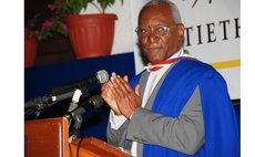 Eddie Lambert at a UWI graduation in 2008