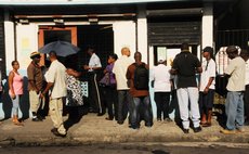 Dominicans vote in Roseau during the 2014 general election