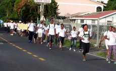 Walking for cancer; the Canfield leg of the walk on Saturday at 5.00 pm