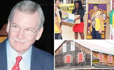 Gerry Aird,doantion to Roseau Primary School and Western Union building