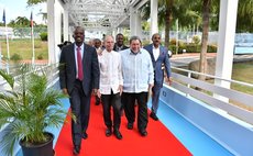 Prime minister Gonsalves and other delegates at the meeting in Martinique