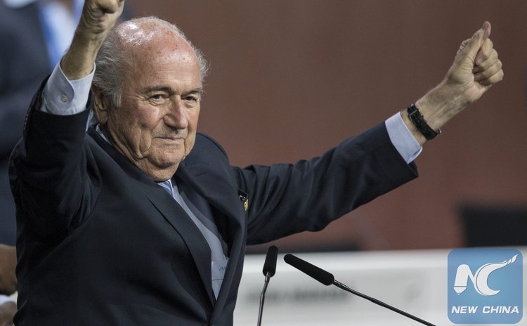 FILE Photo: Sepp Blatter after he was re-elected as FIFA president. (Xinhua)