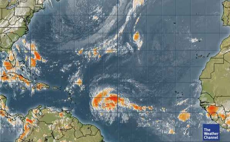 Weather Channel satellite photo of tropical disturbance 