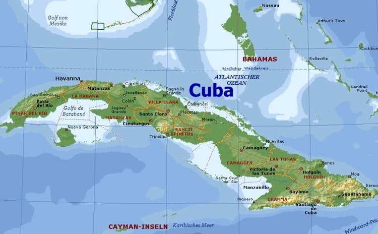Map of cuba
