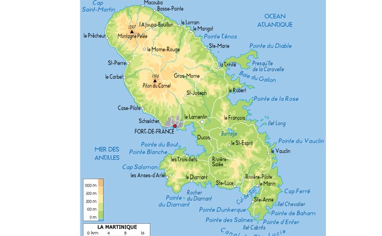 Map of Martinique