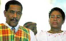 His Excellency Charles Savarin and Mrs. Savarin at an observance of independence function